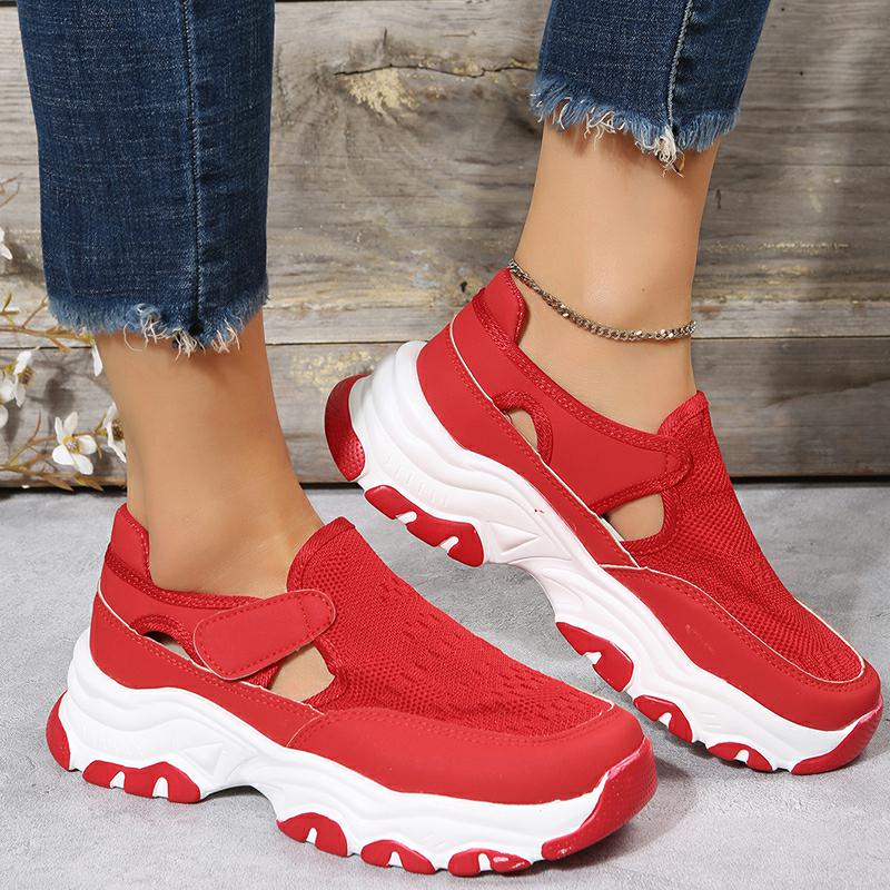 Mesh Sport Shoes Women Fashion Outdoor Flat Heel Round Toe Preppy Running Shoes - FLIPSTYLEZLLC