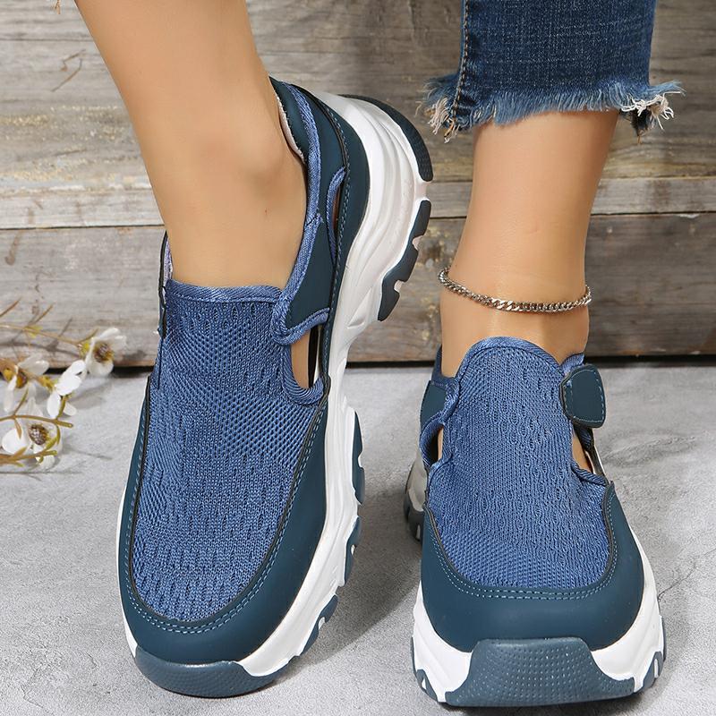 Mesh Sport Shoes Women Fashion Outdoor Flat Heel Round Toe Preppy Running Shoes - FLIPSTYLEZLLC