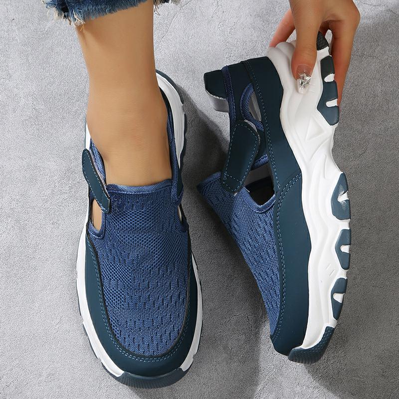 Mesh Sport Shoes Women Fashion Outdoor Flat Heel Round Toe Preppy Running Shoes - FLIPSTYLEZLLC