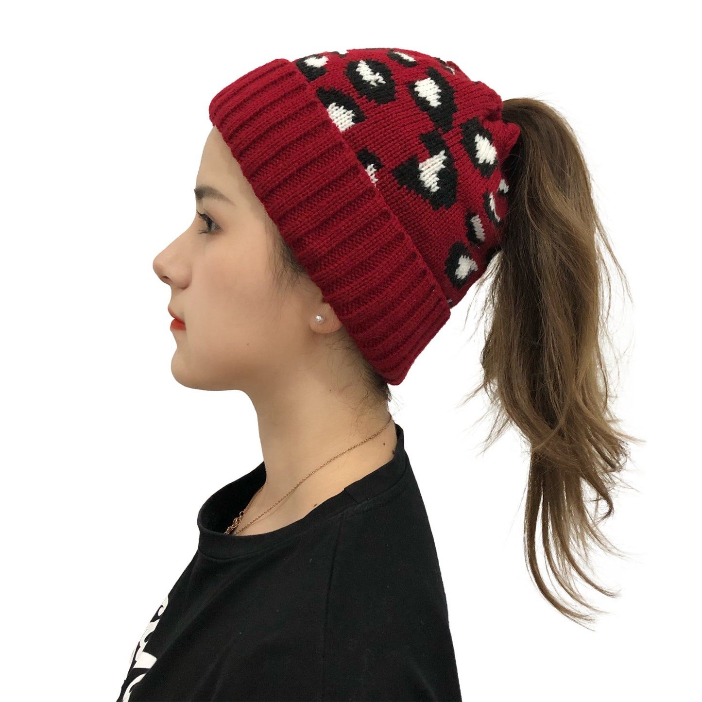 Autumn And Winter New Leopard Print Knitted Beanie