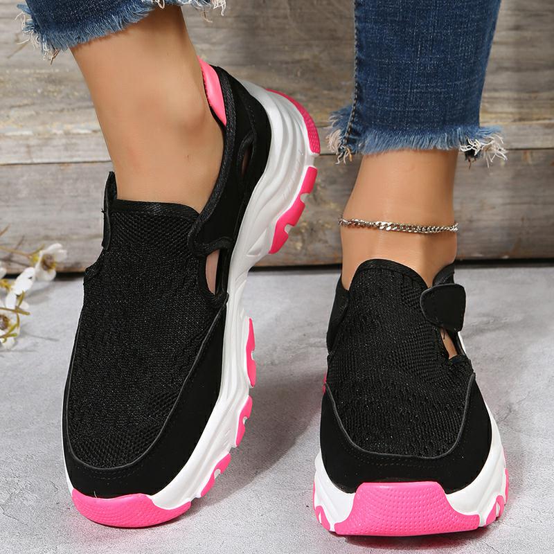 Mesh Sport Shoes Women Fashion Outdoor Flat Heel Round Toe Preppy Running Shoes - FLIPSTYLEZLLC