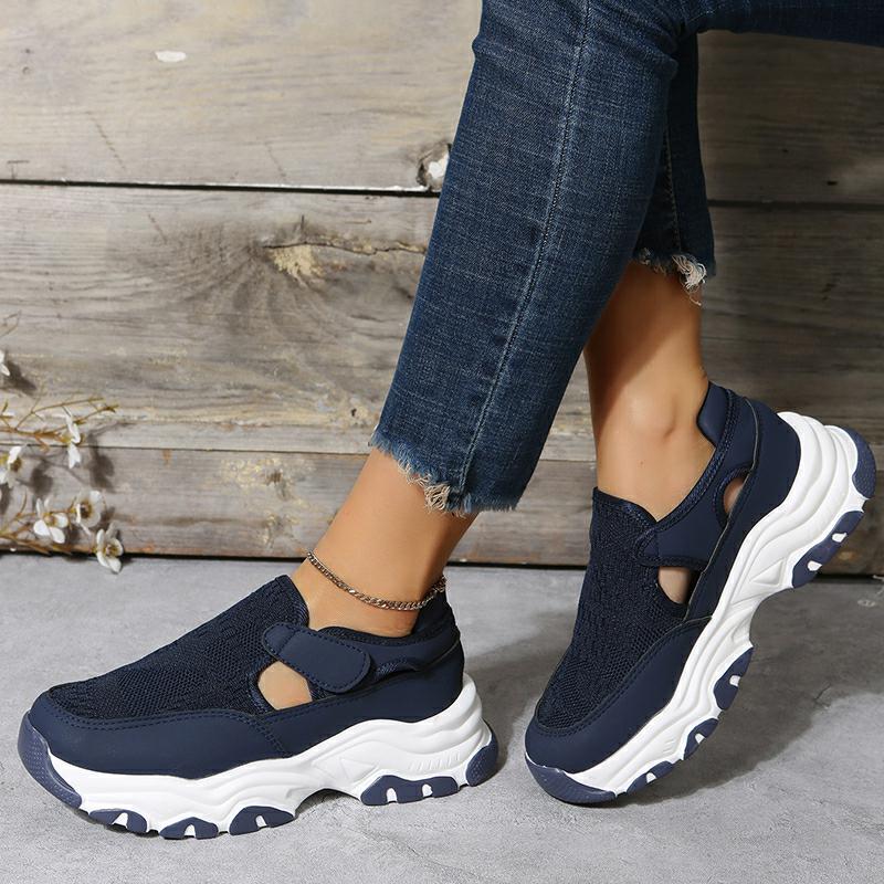 Mesh Sport Shoes Women Fashion Outdoor Flat Heel Round Toe Preppy Running Shoes - FLIPSTYLEZLLC