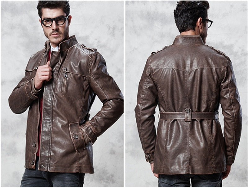 Winter Men's Leather Men's fashion Clothing With Zipper