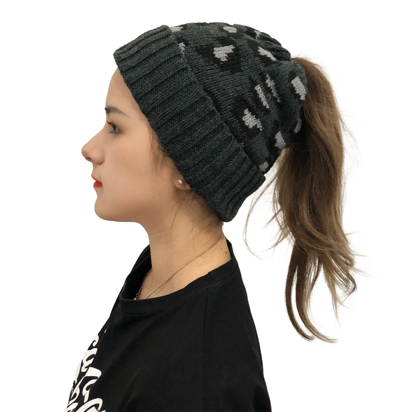 Autumn And Winter New Leopard Print Knitted Beanie