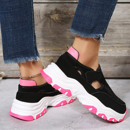 Mesh Sport Shoes Women Fashion Outdoor Flat Heel Round Toe Preppy Running Shoes - FLIPSTYLEZLLC