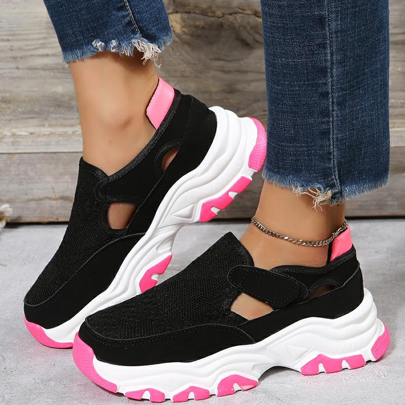 Mesh Sport Shoes Women Fashion Outdoor Flat Heel Round Toe Preppy Running Shoes - FLIPSTYLEZLLC